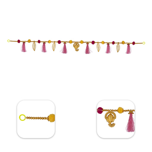 Door Toran - 3 Feet | Artificial Toran / Ganesha With Beads Design Thoran / Bandanwar for Home Decor - Toran