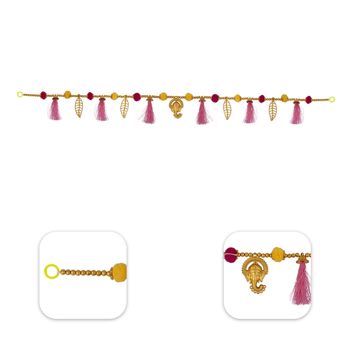 Door Toran - 3 Feet | Artificial Toran / Ganesha With Beads Design Thoran / Bandanwar for Home Decor