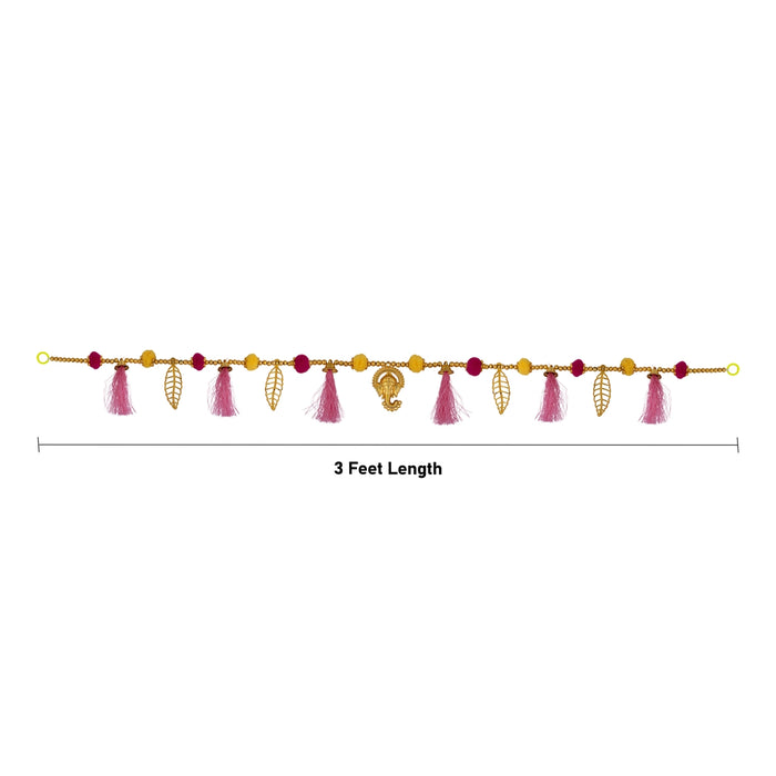 Door Toran - 3 Feet | Artificial Toran / Ganesha With Beads Design Thoran / Bandanwar for Home Decor