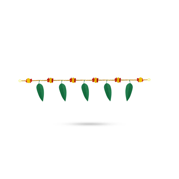 Leaf Design Toran - 3 Feet | Green Colour Thoran/ Bandanwar/ Door Hanging Toran for Home