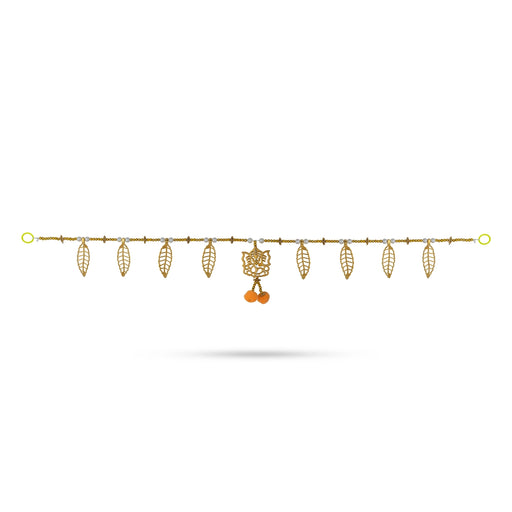 Door Toran - 3 Feet | Artificial Toran / Gold Leaf Ganesha With Beads Design Bandanwar / Thoran for Home Decor - Toran