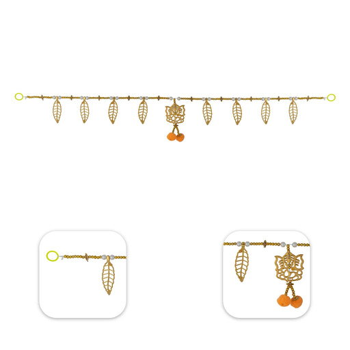 Door Toran - 3 Feet | Artificial Toran / Gold Leaf Ganesha With Beads Design Bandanwar / Thoran for Home Decor - Toran