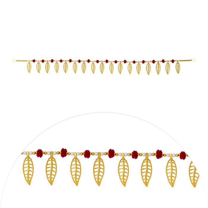 Door Toran - 3 Feet | Decorative Hanging / Gold Leaf Bandhawar / Ladi / Entrance Decor For Main Door & Pooja Room
