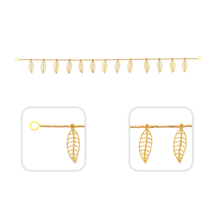 Door Toran - 3 Feet | Artificial Toran / Gold Leaf With Beads Design Bandanwar / Thoran for Home Decor