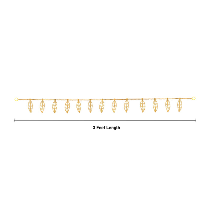 Door Toran - 3 Feet | Artificial Toran / Gold Leaf With Beads Design Bandanwar / Thoran for Home Decor