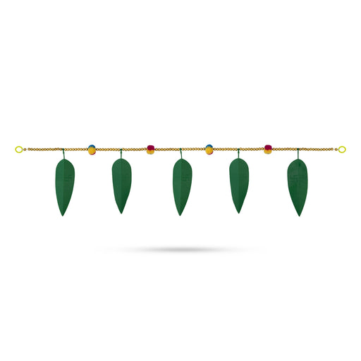 Moti Door Toran - 3 Feet | Green leaf Toran / Artificial Thoran / Bandanwar for Door Decor - Toran