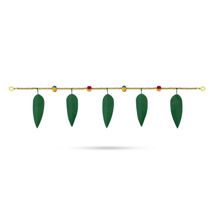 Moti Door Toran - 3 Feet | Green leaf Toran / Artificial Thoran / Bandanwar for Door Decor