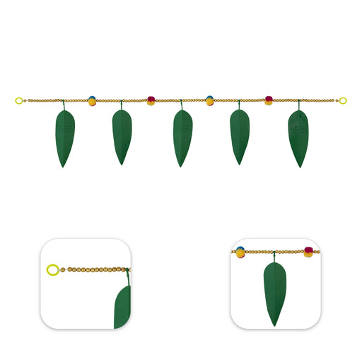 Moti Door Toran - 3 Feet | Green leaf Toran / Artificial Thoran / Bandanwar for Door Decor - Toran