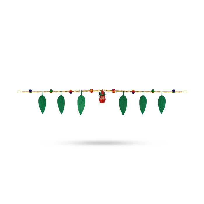 Moti Door Toran - 3 Inches | Green leaf Toran / Artificial Thoran / Bandanwar for Door Decor