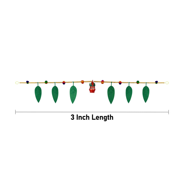 Moti Door Toran - 3 Inches | Green leaf Toran / Artificial Thoran / Bandanwar for Door Decor