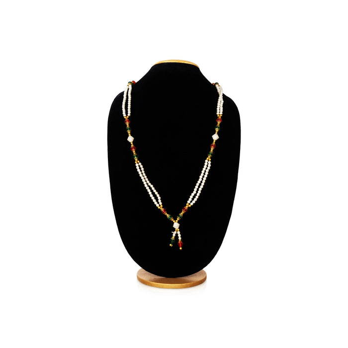 Moti Mala - 24 Inches | 2 Step / Beads Mala/ Beaded Jewellery/ Artificial Jewelry For Traditional Wear