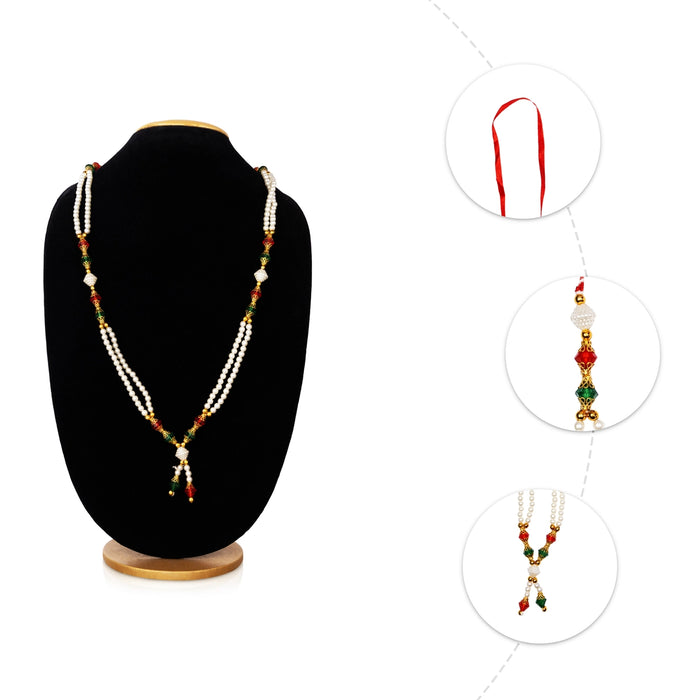 Moti Mala - 24 Inches | 2 Step / Beads Mala/ Beaded Jewellery/ Artificial Jewelry For Traditional Wear