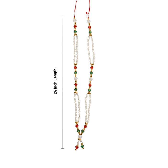 Moti Mala - 24 Inches | 2 Step / Beads Mala/ Beaded Jewellery/ Artificial Jewelry For Traditional Wear
