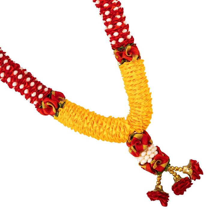 Artificial Garland - 15 Inches | Satin Mala / Cloth Garland / Fancy Mala for Photo Frame & Decor