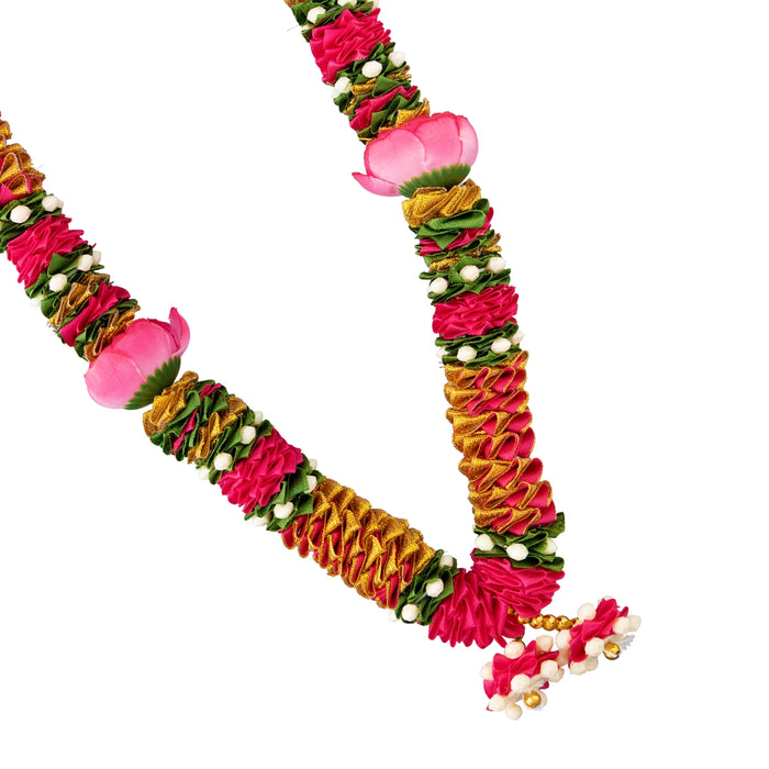 Satin Mala - 14 Inches | Mala / Flower Mala / Artificial Flower Mala for Photo Frame