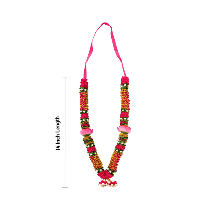 Satin Mala - 14 Inches | Mala / Flower Mala / Artificial Flower Mala for Photo Frame