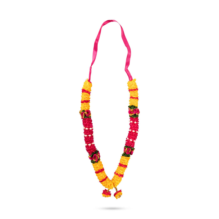 Artificial Garland - 15 Inches | Satin Mala / Cloth Garland / Fancy Mala for Photo Frame & Decor