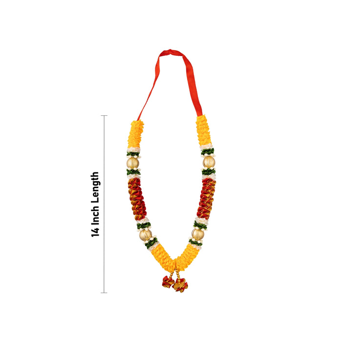 Satin Mala - 14 Inches | Mala / Flower Mala / Artificial Flower Mala for Photo Frame