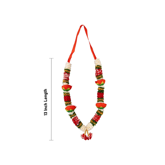 Artificial Garland - 13 Inches | Satin Mala / Cloth Garland / Fancy Mala for Photo Frame & Decor