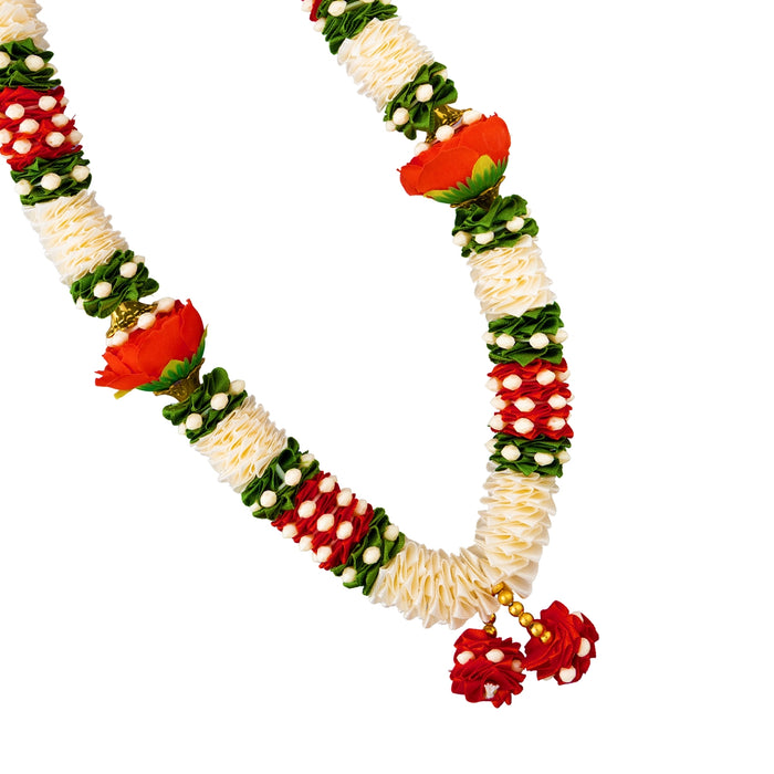 Satin Mala - 14 Inches | Mala / Flower Mala / Artificial Flower Mala for Photo Frame