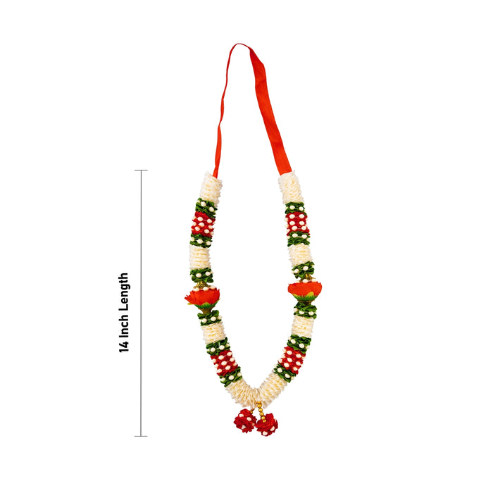 Satin Mala - 14 Inches | Mala / Flower Mala / Artificial Flower Mala for Photo Frame
