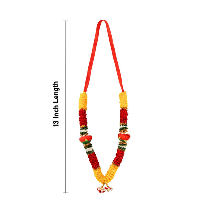 Artificial Garland - 13 Inches | Satin Mala / Cloth Garland / Fancy Mala for Photo Frame & Decor
