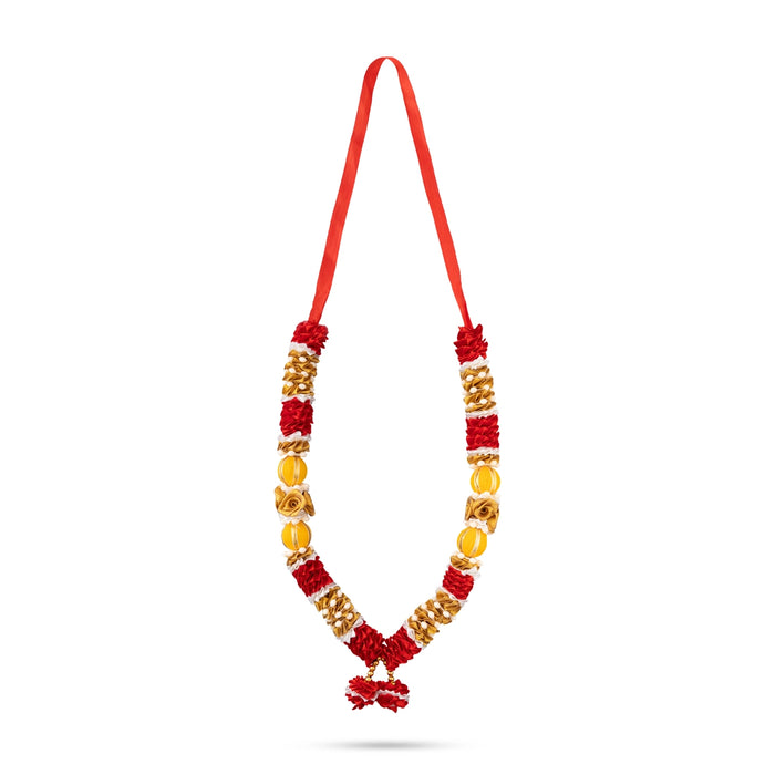 Artificial Garland - 14 Inches | Satin Mala / Cloth Garland / Fancy Mala for Photo Frame & Decor