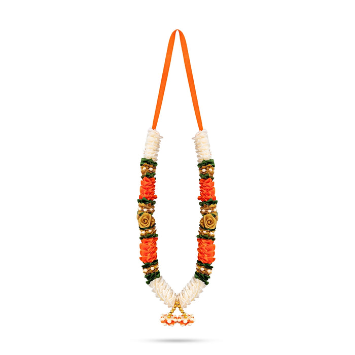 Satin Mala - 12 Inches | Mala / Flower Design Mala / Artificial Mala for Photo Frame