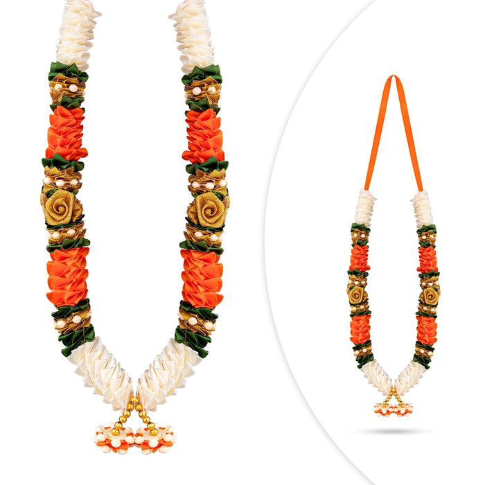 Satin Mala - 12 Inches | Mala / Flower Design Mala / Artificial Mala for Photo Frame