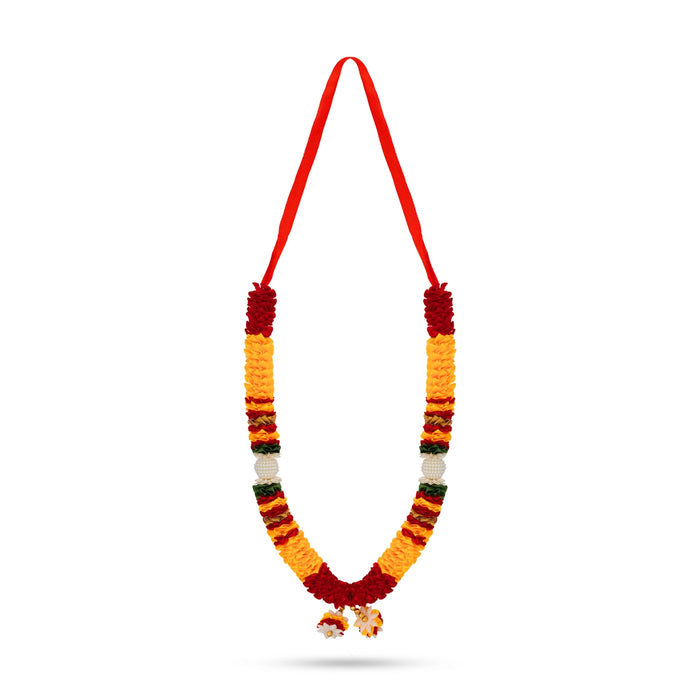 Artificial Garland - 13 Inches | Satin Mala / Cloth Garland / Fancy Mala for Photo Frame & Decor