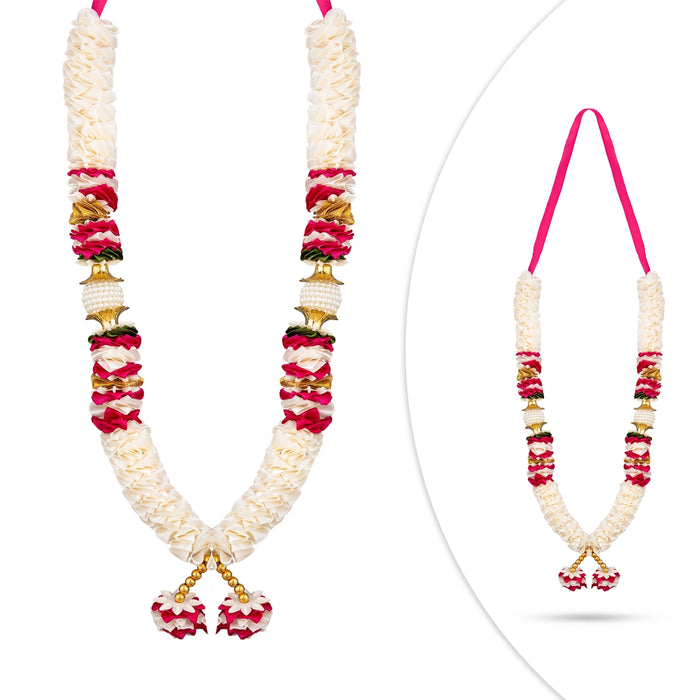 Satin Mala - 14 Inches | Mala / Flower Mala / Artificial Flower Mala for Photo Frame