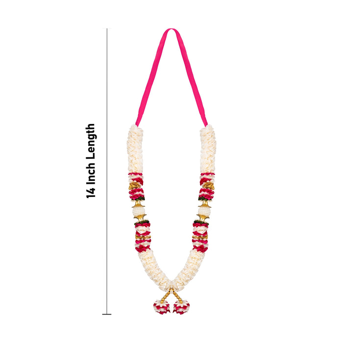 Satin Mala - 14 Inches | Mala / Flower Mala / Artificial Flower Mala for Photo Frame
