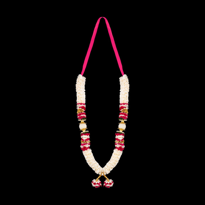 Satin Mala - 14 Inches | Mala / Flower Mala / Artificial Flower Mala for Photo Frame