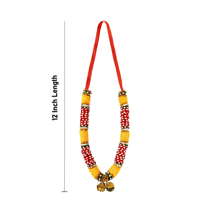 Artificial Garland - 12 Inches | Satin Mala / Cloth Garland / Fancy Mala for Photo Frame & Decor