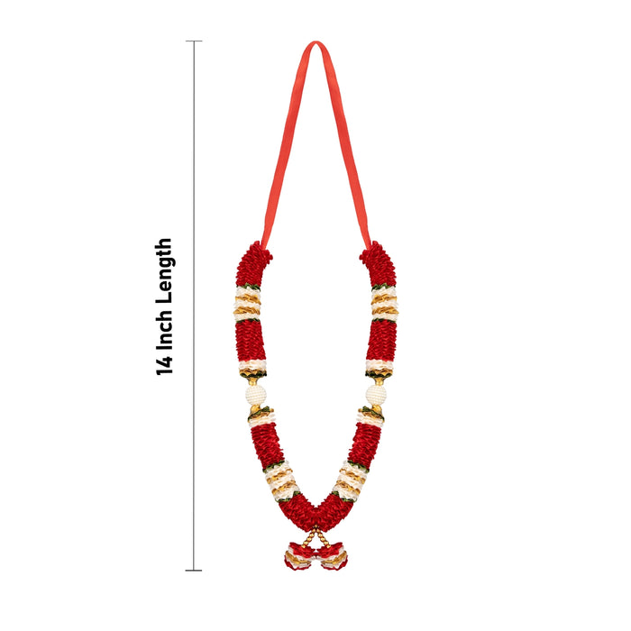 Satin Mala - 14 Inches | Mala / Flower Mala / Artificial Flower Mala for Photo Frame