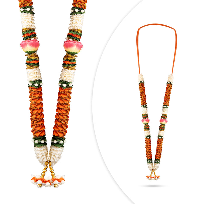 Artificial Garland - 18 Inches | Satin Mala / Cloth Garland / Fancy Mala for Photo Frame & Decor