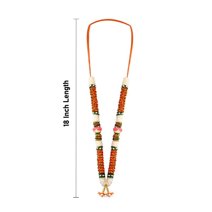 Artificial Garland - 18 Inches | Satin Mala / Cloth Garland / Fancy Mala for Photo Frame & Decor
