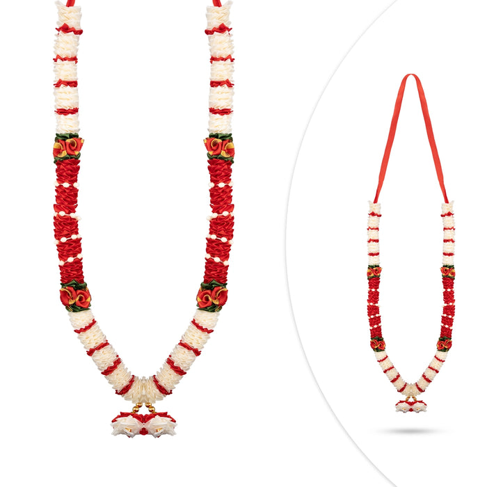 Satin Mala - 18 Inches | Mala / Flower Design Mala / Artificial Mala for Photo Frame