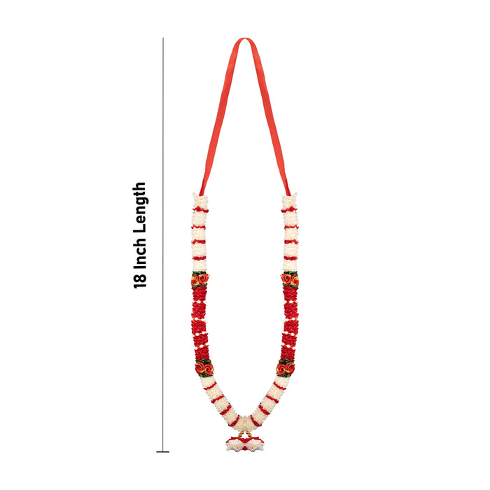 Satin Mala - 18 Inches | Mala / Flower Design Mala / Artificial Mala for Photo Frame