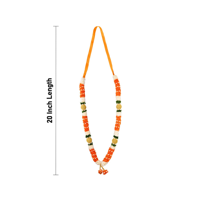 Artificial Garland - 20 Inches | Beads & Flower Design Mala / Artificial Flower Mala for Photo Frame