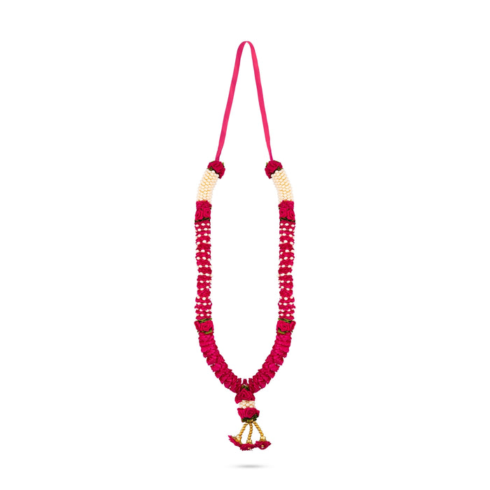 Satin Mala - 18 Inches | Mala / Flower Design Mala / Artificial Mala for Photo Frame