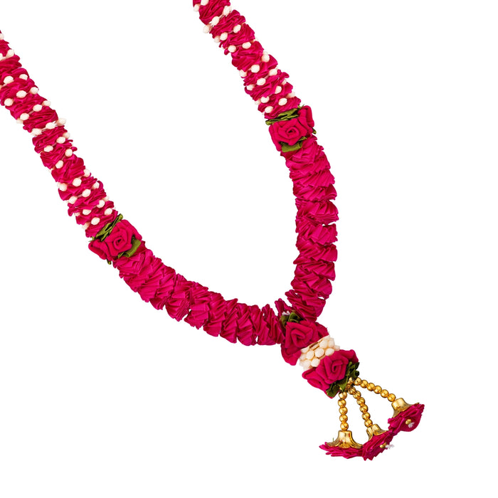 Satin Mala - 18 Inches | Mala / Flower Design Mala / Artificial Mala for Photo Frame