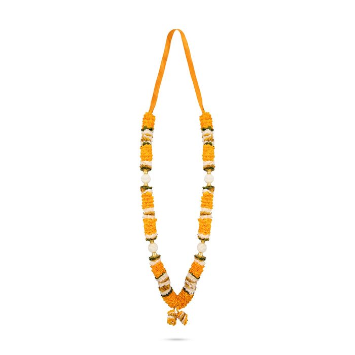 Artificial Garland - 20 Inches | Beads & Flower Design Mala / Artificial Flower Mala for Photo Frame