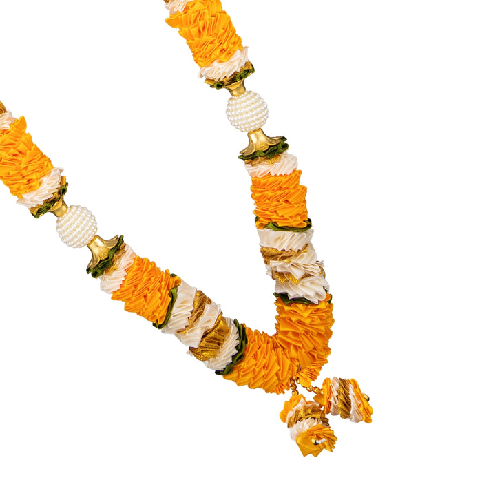 Artificial Garland - 20 Inches | Beads & Flower Design Mala / Artificial Flower Mala for Photo Frame