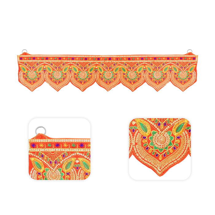 Door Toran - 3 Feet | Artificial Toran / Embroidery Thoran / Bandanwar for Home Decor