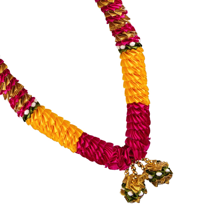 Satin Mala - 13 Inches | Mala / Flower Mala / Artificial Flower Mala for Photo Frame
