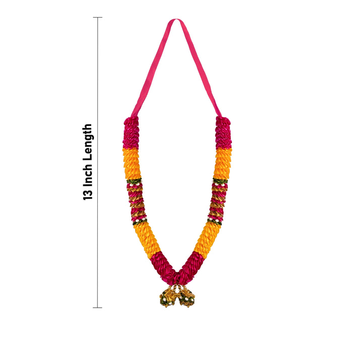 Satin Mala - 13 Inches | Mala / Flower Mala / Artificial Flower Mala for Photo Frame
