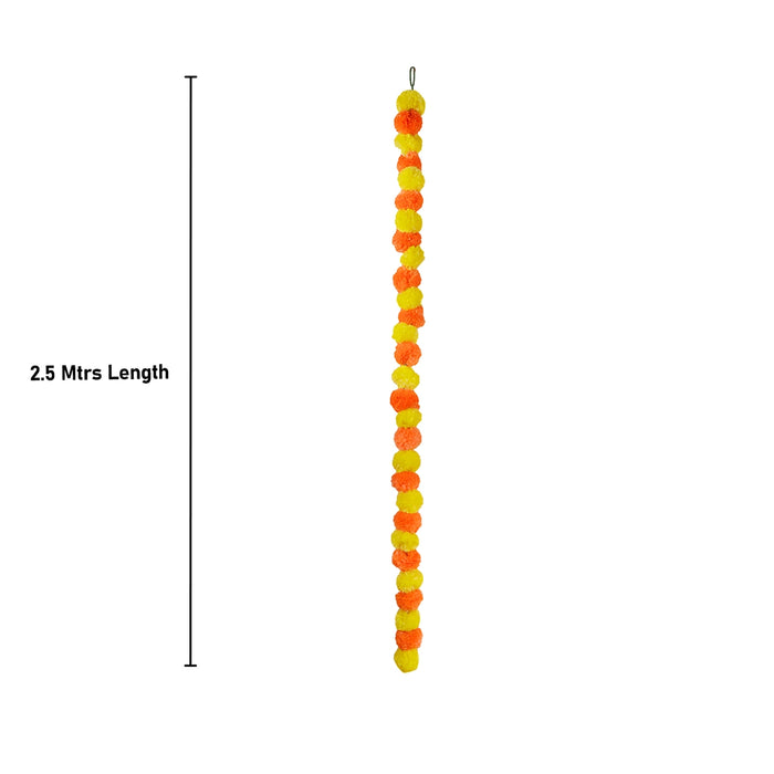 Toran Set - 2.5 Mtrs | Thoran/ 2 Pcs/ Side Toran/ Flower Toran for Door/ Assorted Colour & Design - Toran