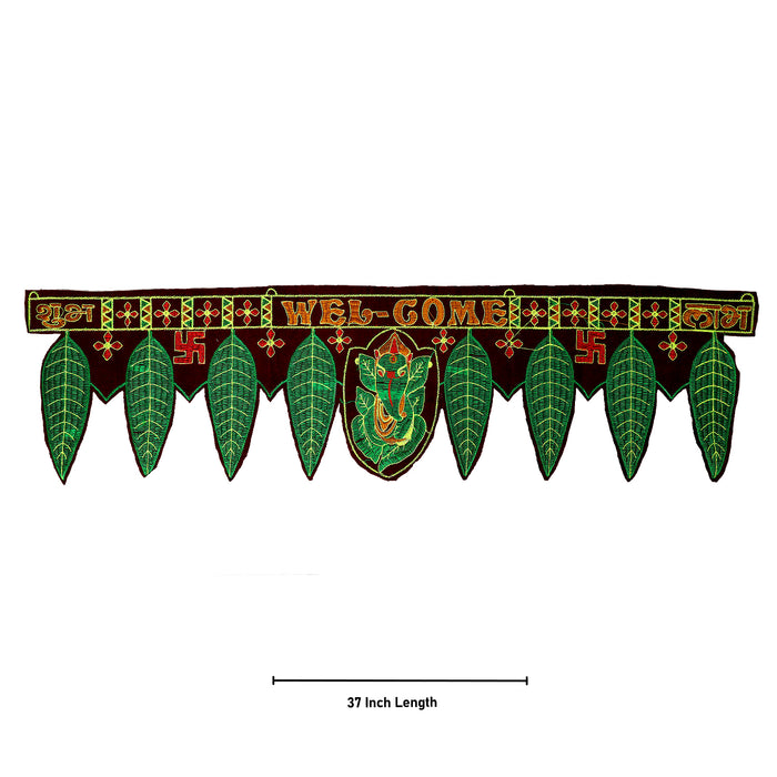 Toran - Big | Velvet Toran/ Pan Toran/ Artificial Toran/ Bandanwar for Door Decor - Toran