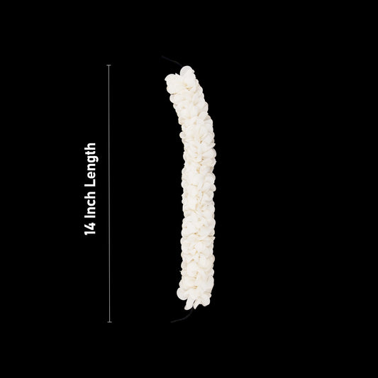 Artificial Flower - 14 Inches | White Colour Hair Flower/ Mogu Design Artificial Gajra for Deity Decor - Mala